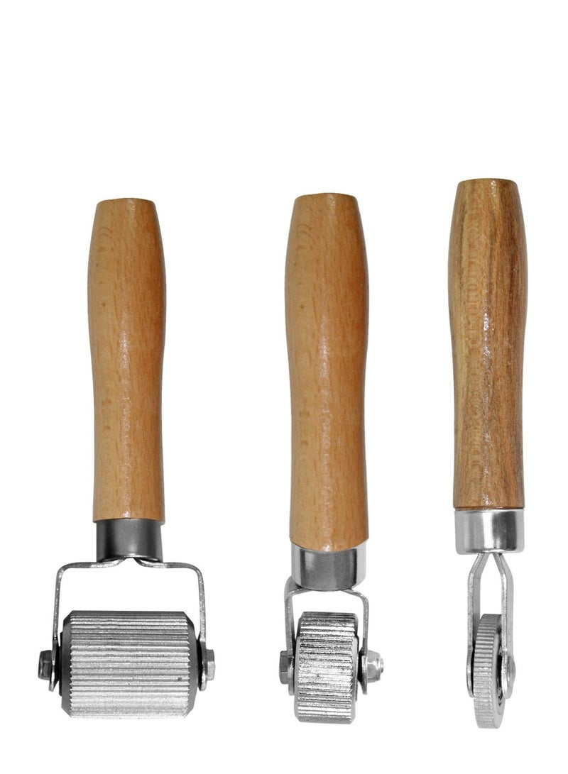 Generic Car Sound Deadening Hand Roller Sound Noise Insulation Tool 3PCS For Auto Noise Roller Car Sound Deadener Application Installation Tool Rolling Wheel Interior Accessories Working Area with Wood Handle  - Image 1