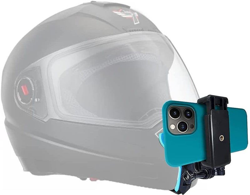 ADOFYS Helmet Chin Mount with Mobile Holder, Motorcycle Helmet Strap Compatible with GoPro Hero 9 8 7 6 5 4 3+ 3 SJCAM and Mobile Phones - Image 1