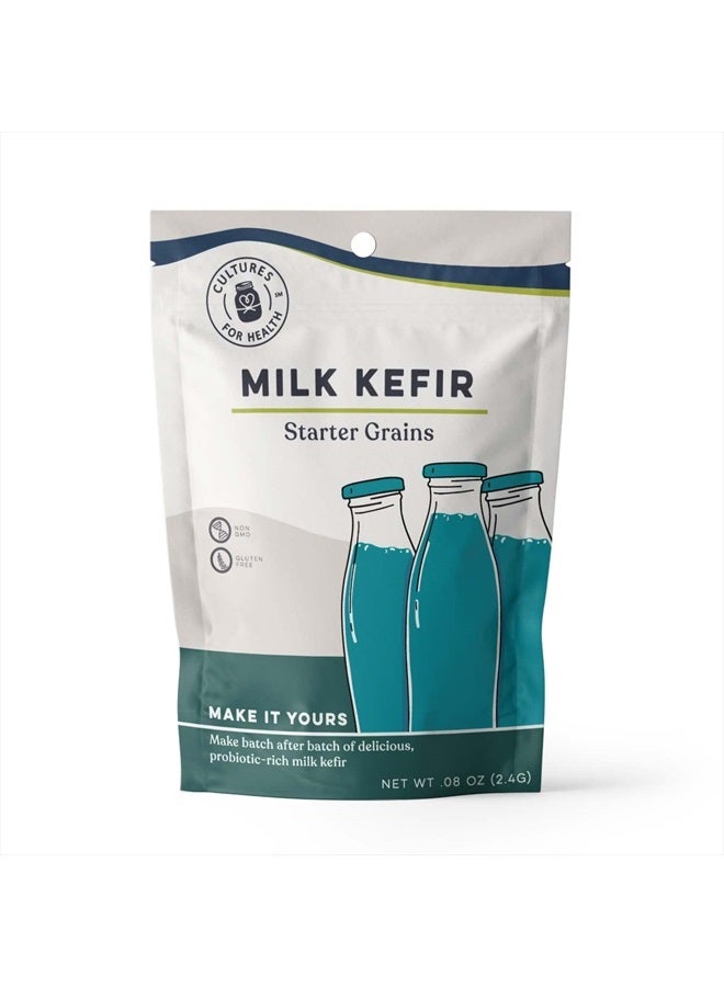 CULTURES FOR HEALTH حبوب كفير الحليب من كالتشرز فور هيلث | مشروب بروبيوتيك غير معدل وراثيًا لزيادة صحة الأمعاء | طراز وراثي غير محدود | سهل النكهة أو الإضافة إلى الوصفات | بلغاروس دي ليش - Image 1