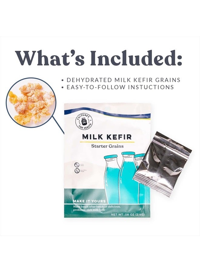 CULTURES FOR HEALTH حبوب كفير الحليب من كالتشرز فور هيلث | مشروب بروبيوتيك غير معدل وراثيًا لزيادة صحة الأمعاء | طراز وراثي غير محدود | سهل النكهة أو الإضافة إلى الوصفات | بلغاروس دي ليش - Image 3