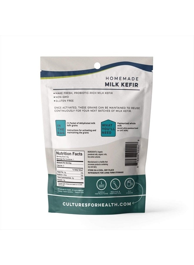 CULTURES FOR HEALTH حبوب كفير الحليب من كالتشرز فور هيلث | مشروب بروبيوتيك غير معدل وراثيًا لزيادة صحة الأمعاء | طراز وراثي غير محدود | سهل النكهة أو الإضافة إلى الوصفات | بلغاروس دي ليش - Image 2