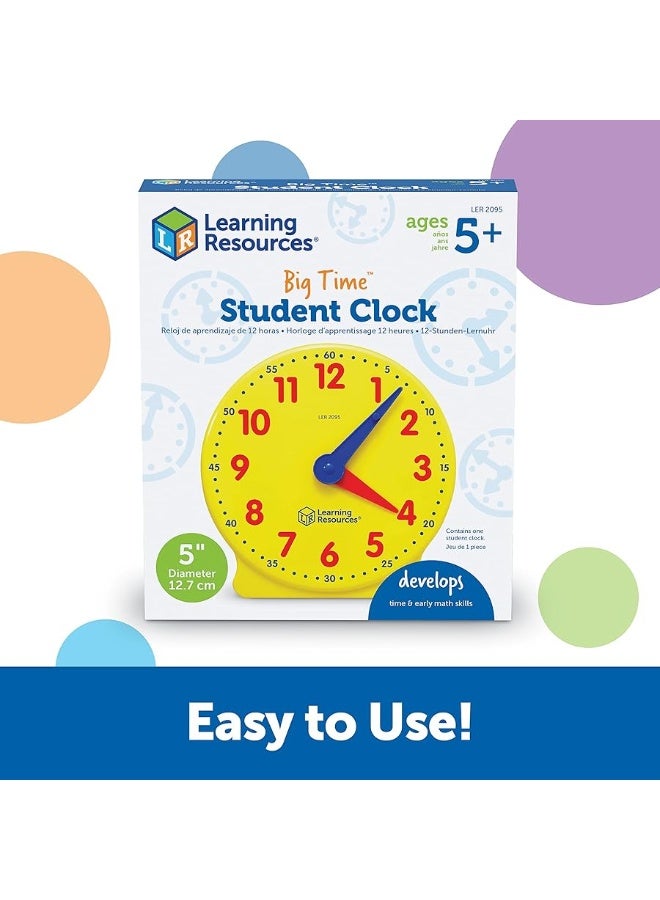 Learning Resources Learning Resources Big Time Student Clock, Teaching & Demonstration Clock, Develops Time and Early Math Skills, Ages 5+, Clock for Learning, 12 Hour,Back to School Gifts - Image 2