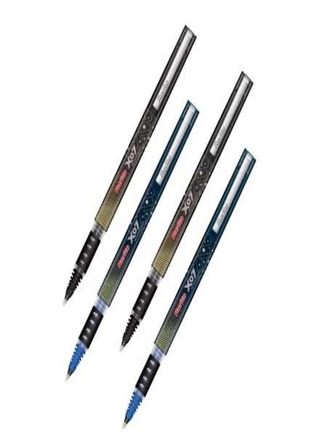 Rorito X07 XO The Ultimate Roller Pens Blue 5 & Black 2 Pcs Set of 7 Pens Waterproof Quick Dry ink gel writings. - Image 4