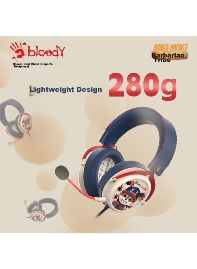 A4tech M595 Wired Gaming Headset, Over-ear, Blood Hand Phantom, Computer Cs Pubg Headset, Fps, Mingmo Yuanxu Zhuyan, Wild Tribe Gaming Headset, Mechanical Dog - Image 4