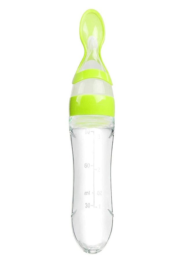 Ilsha® 90ML Newborn Baby Feeding Bottle Toddler Safe Silicone Squeeze Feeding Spoon Milk Cereal Bottle Baby Training Feeder/Fruit Feeder (Multicolored/90 ml) - Image 1