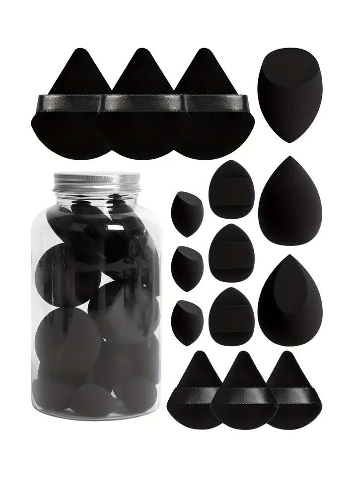 Ucanbe 15-Piece Beauty Tool Set - Loose Powder Puffs, Mini Puffs, Beauty Sponges & Cushion Puffs, Ultra-Soft Velvet, Latex-Free, Suitable for All Skin Types - Image 1