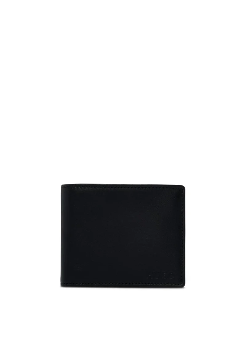 HUGO Leather billfold wallet with logo details