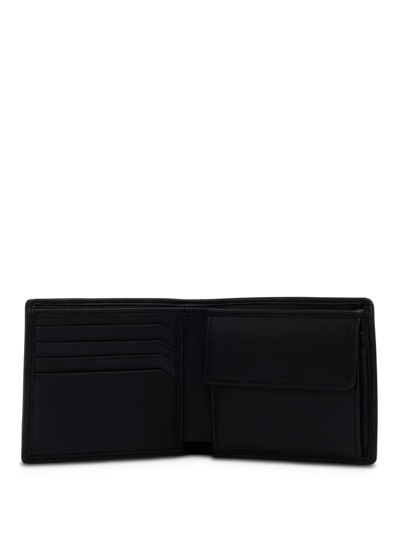 هوجو Leather billfold wallet with logo details