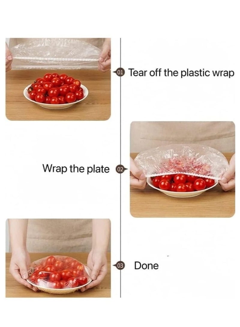 600 كيس لحفظ الطعام - أغطية طعام - أكياس مرنة لحفظ الطعام طازجًا - أغطية أوعية قابلة للتمدد، أكياس حفظ شفافة للاستخدام مرة واحدة للفواكه وبقايا الطعام - Image 1