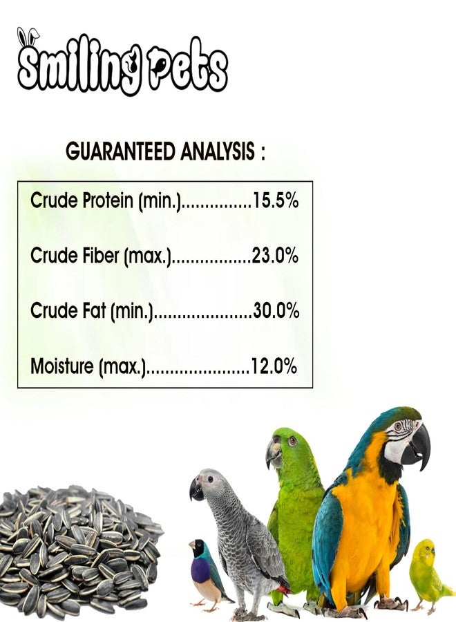 Smiling Pets 1.2kg Bird Food - Natural Sunflower Seeds for Lovebirds, Cockatiels, Parrots, Macaws, & Cockatoos - Healthy & Nutritious All Life Stages - Image 3