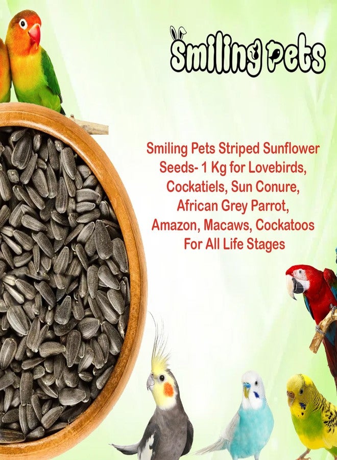 Smiling Pets 1.2kg Bird Food - Natural Sunflower Seeds for Lovebirds, Cockatiels, Parrots, Macaws, & Cockatoos - Healthy & Nutritious All Life Stages - Image 2