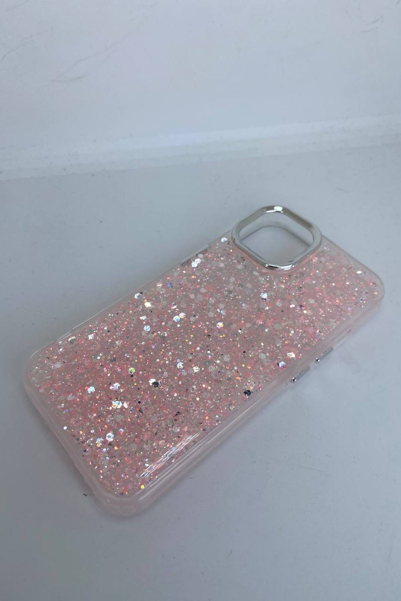 Case For iPhone Case, Clear Glitter Bling Sparkly, Soft TPU Frame Bumper, Hard-Back Cover for Women & Girls, Transparent Protective Phone Case (Glitter Pink, iphone 13/14) - Image 2