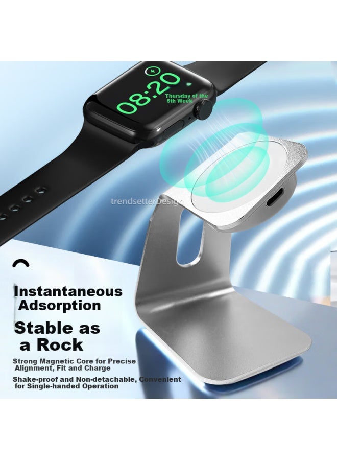 Win Potential Winqian 2-in-1 Charging Stand For Apple Watch, Compatible With Watch S10/s9/s8/7/6/5/4/3/se/ultra2 Charging Cable, Iwatch Magnetic Charging Dock - Image 1