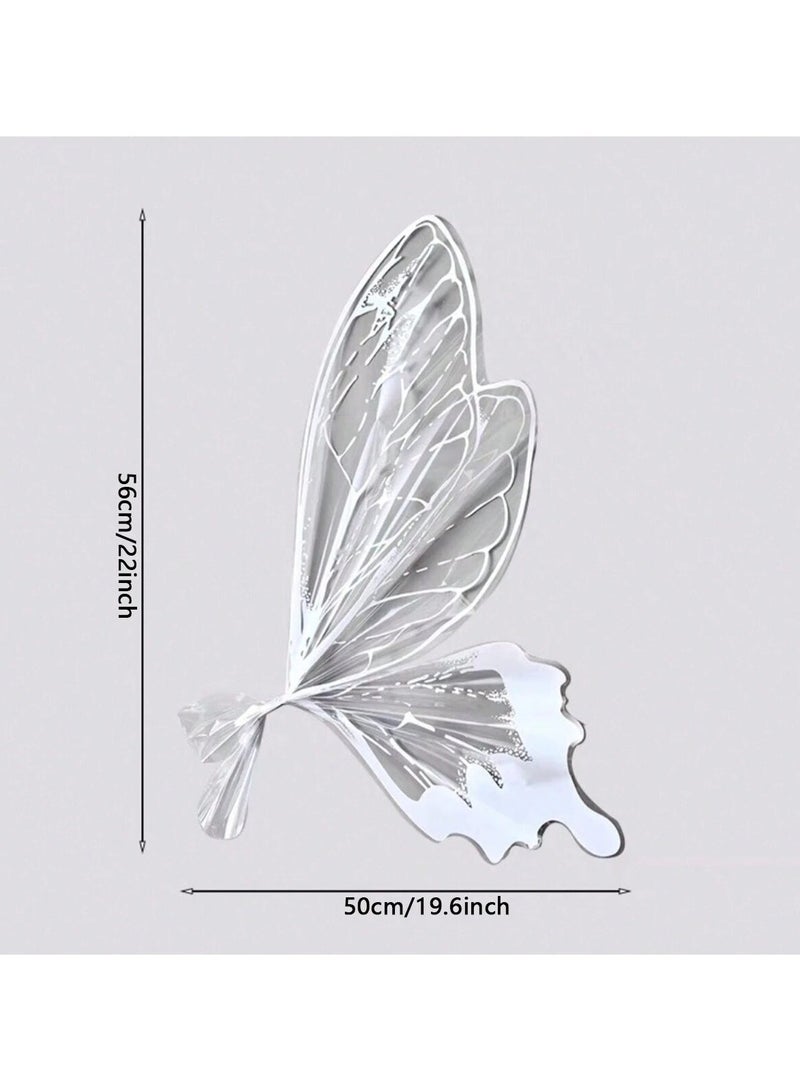 ورق بوكيه ورد بتصميم جناح فراشه باللون الابيض 4 ورق لتصميم باقه بشكل فراشه كامله مناسبه للتقديم الورد  كهديه اعياد ميلاد او تخرج ولجميع المناسبات الخاصه لاضافة لمسه مميزه الى باقة الورد - Image 4