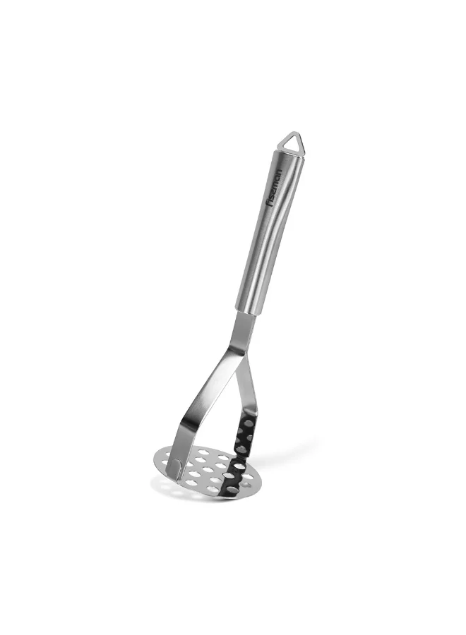 فيسمان Potato Masher 25cm with Hanging Hole, Stainless Steel Sturdy Masher Bergamo Series | Anti-Rust Steel Handle | Heavy-Duty Vegetable Masher Kitchen Tool for Potato, Avocado, Dishwasher Safe