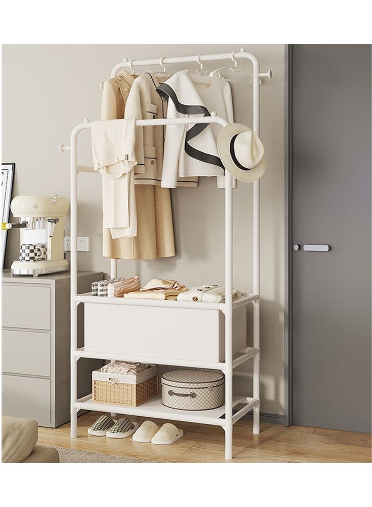 Elegant Freestanding Wardrobe Rack with Hanging Space and Shelves Designed for Easy Access Organization and a Sophisticated Look That Complements Contemporary Interior Styles