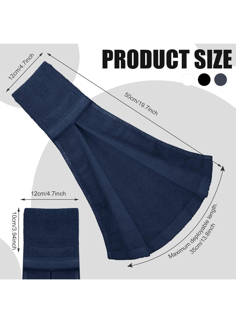 Moukeren Moukeren 3 Pcs Football Field Towel Quarterback Accessories Cotton Sports Sweat Towel with Hook and Loop Fastener for Football Golf GymBlack White Navy  - Image 2