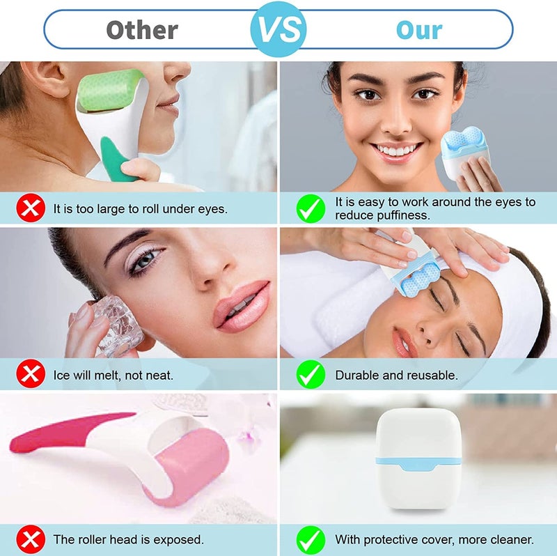 Deoxys 2022 NewestIce Roller for Face EyesFace Massager Roller with 2 Heads Relief Eye Puffiness Migraine Pain Relief Minor Injury Facial Skin Care Gift for Women - Image 2