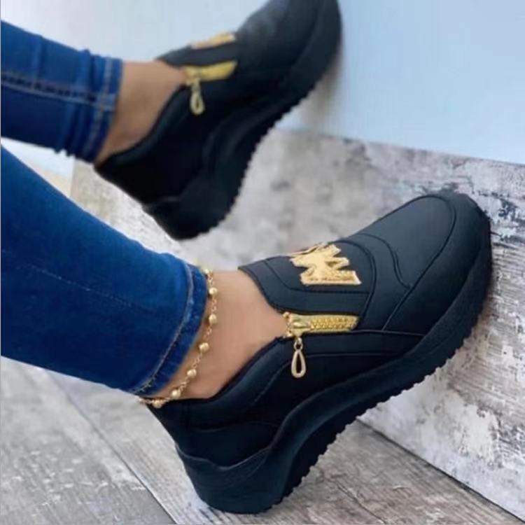 Approval 2021 New Women'S Feet With Increased Height, Fashionable Campus Cotton Shoes, Export Large Size Women'S Shoes - Image 2