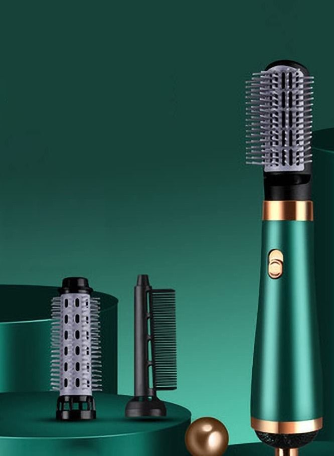 3 in 1 Hair Dryer Brushes Electric Blow Rotating Hot Air Comb For Curler Straightener Professional Negative Ionic Hair Styler (green) - Image 1
