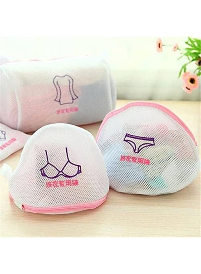 Premium Dual Layered Mesh Bags for Laundry Clothes Washing Bag, Pack of 5 (White) - Image 5