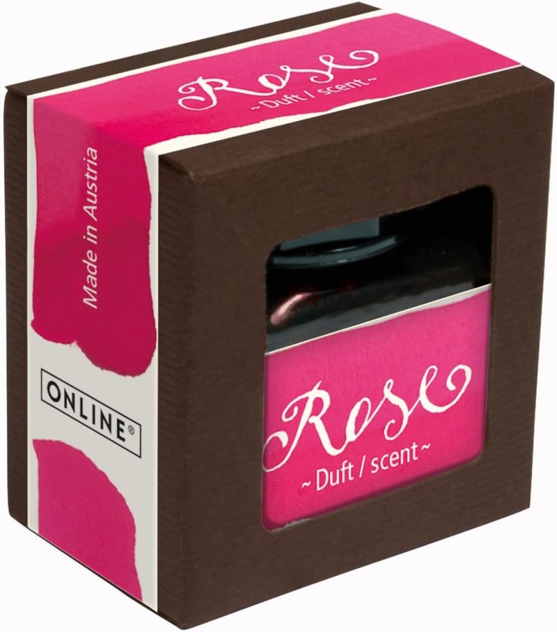 Online 17063/3 Ink of the senses ROSE, ink colour pink, with scent, ink bottle 15 ml, in carton packaging - Image 2