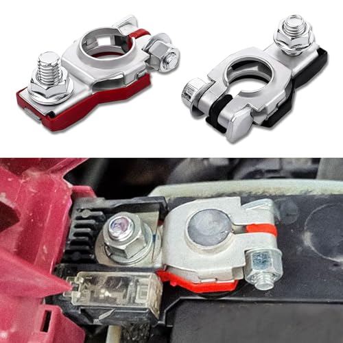 2PCS Battery Terminal Connector Positive Negative Auto Battery Cable Terminal Top Post With Plastic Bottoms 243407F000 243407F001 Car Accessories Top Post Batteries Connectors for Nissan 2PCS