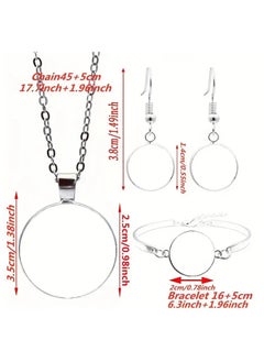 Home Clearance Sale Fashion Charms Celtic Tree of Life Glass Round Necklace & Earrings & Bracelet Set (4pcs) Jewelry Necklace Earrings Bracelet Bracelet Set Women's Jewelry Creative Gift  - Image 3