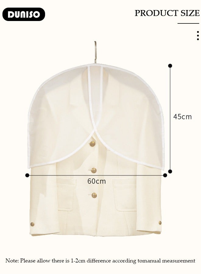 DUNISO 10 Pcs Shoulder Garment Covers Clothes Shoulder Covers Plastic Hanger Covers Clear Breathable Suit Bags for Closet Storage Closet Clothes Protector for Jacket Clothing Coat Dress Blouses - Image 4