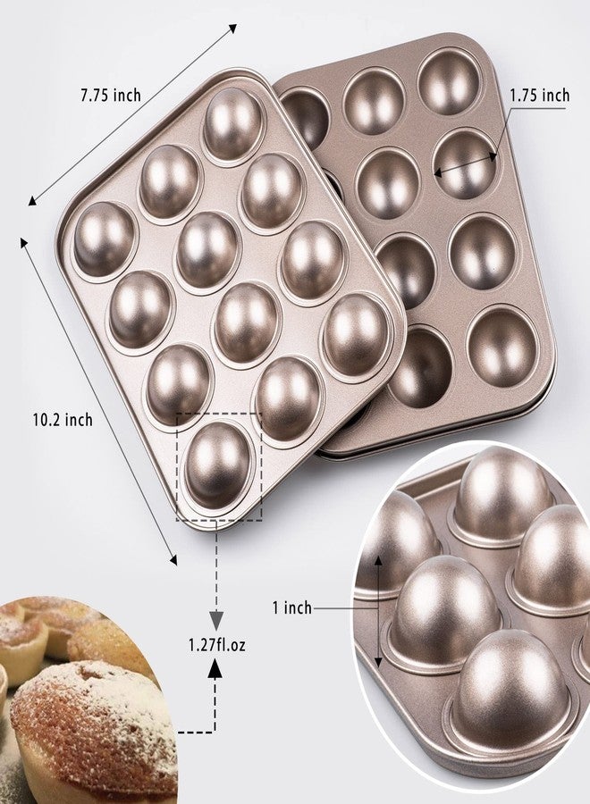 Yomvzake Donut Hole Baking Pan Set of 2, Mini Cake Pop Round Sphere Baking Mold Semi Sphere Tray Non-stick 1-3/4" Bite Size Half Ball For Baking and Mother's Day Gift - Image 5