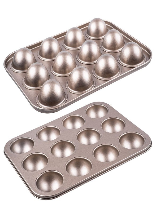 Yomvzake Donut Hole Baking Pan Set of 2, Mini Cake Pop Round Sphere Baking Mold Semi Sphere Tray Non-stick 1-3/4" Bite Size Half Ball For Baking and Mother's Day Gift - Image 2