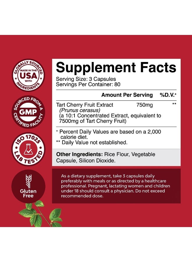 نايتشرز كرافت كبسولات دعم العظام والمفاصل بنكهة الكرز الحامض، عبوة من 240 كبسولة - Image 2