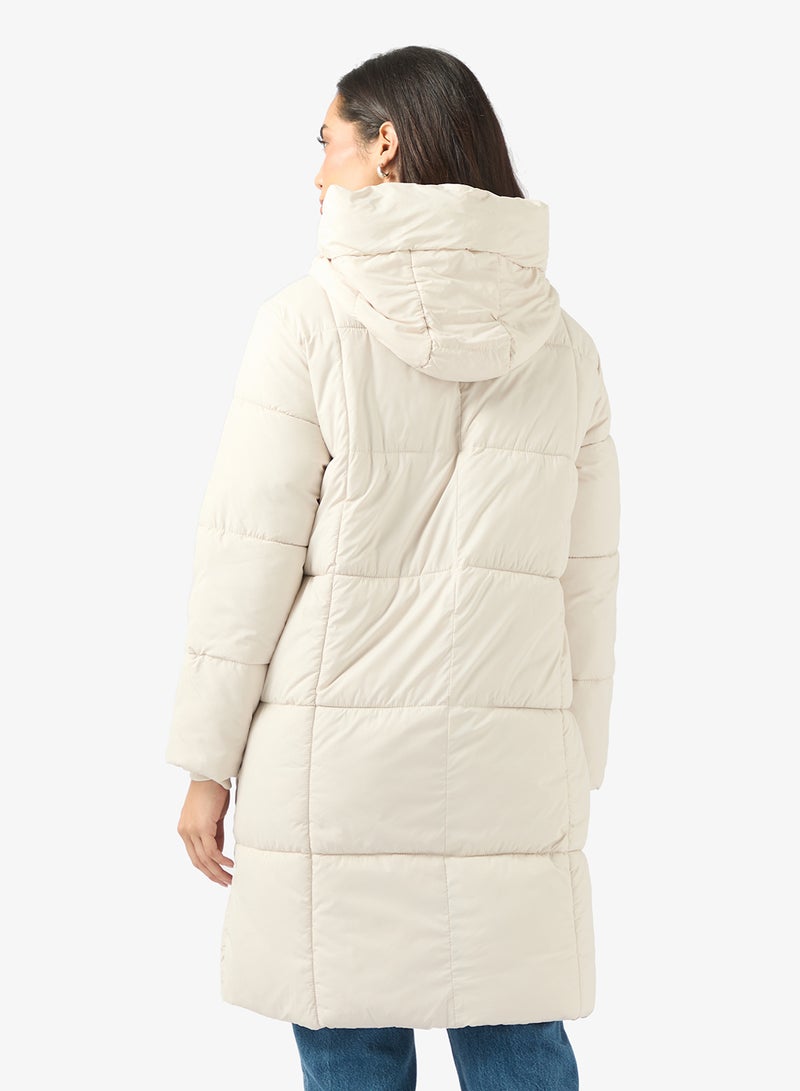 ايلا جاكيت مبطن بغطاء رأس وسحاب أمامي - Image 2