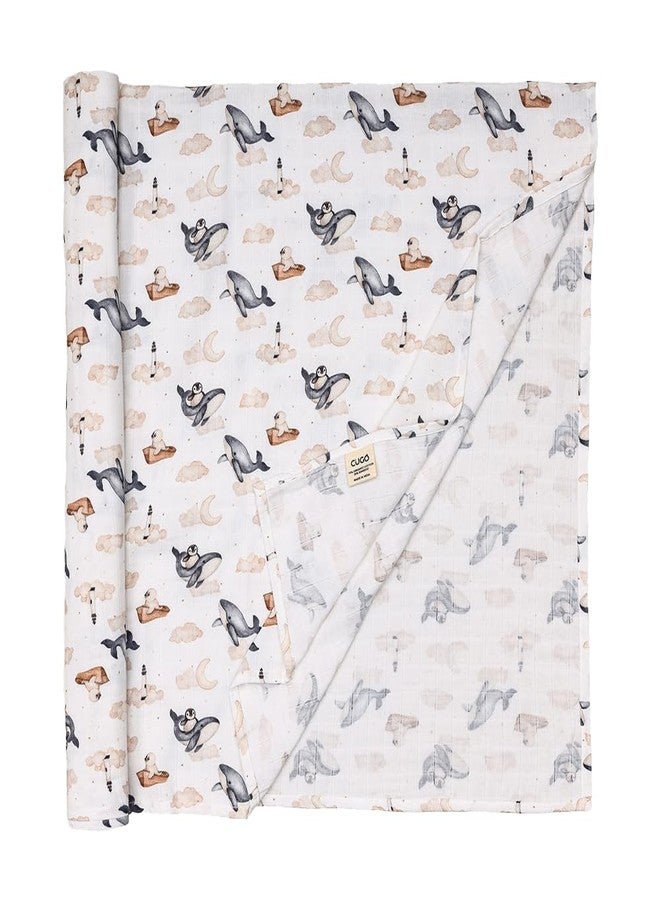 Cugo Baby Swaddle Blanket (Dreamy Whale) - Soft, Cozy & Secure for Newborns | Baby Blanket | Baby Quilt - Image 4