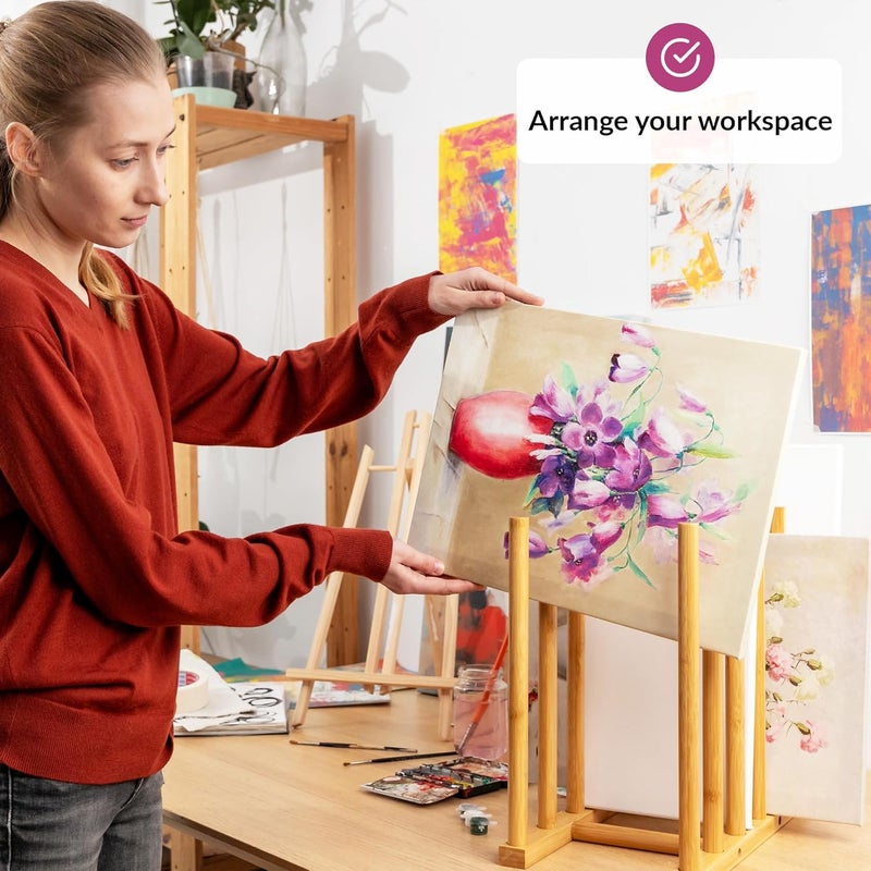 ODOXIA Art Storage Rack | Store Your Artwork Safely | Art Organizer | Optimize Your Artistic Space | Canvas Storage | Bamboo Wood Storage For Canvases - Image 4