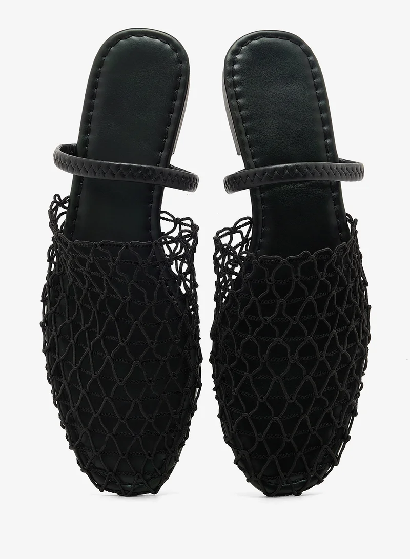 Ginger  Mesh Detail Flat Sandals for Women | Best Price UAE