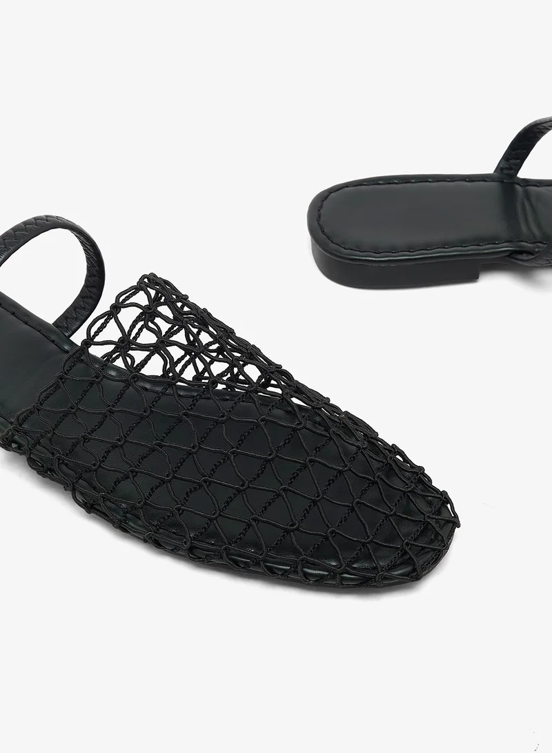 Ginger  Mesh Detail Flat Sandals for Women | Best Price UAE