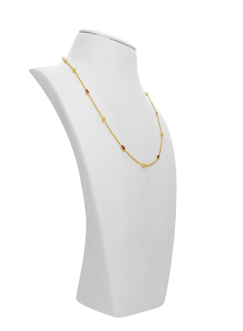 Malabar Gold and Diamonds 22 Carat 916 Purity Yellow Gold Gemstone Necklace PGNGEN002CH1_Y_18 For Women  - Image 3