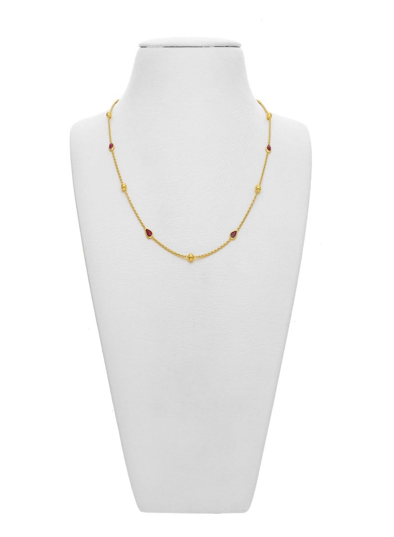 Malabar Gold and Diamonds 22 Carat 916 Purity Yellow Gold Gemstone Necklace PGNGEN002CH1_Y_18 For Women  - Image 2