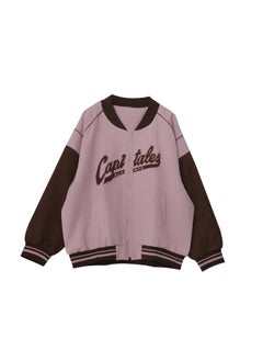 Mj 88 Xuanchen Plus Size Women's Autumn New Chubby Girl Retro American Long Sleeve Short Contrast Color Baseball Jacket