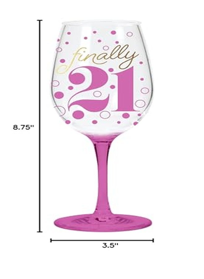 X&O PAPER GOODS كأس نبيذ أكريليك من X&O Paper Goods، موديل QWGO-20897، سعة 12 أونصة، للاحتفال بعيد الميلاد الحادي والعشرين. - Image 3