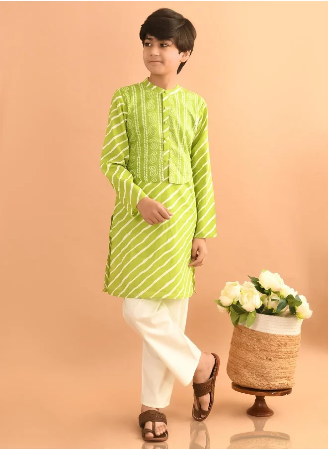 ليلك Kurta Pajama with Attached Nehru Jacket