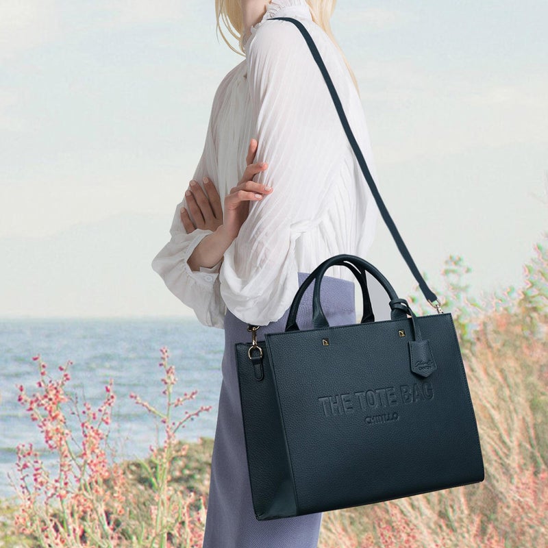 Chinllo Tote Bag for Women Top Handle Satchel Purse and Handbags with Shoulder Strap (D.White-S) - Image 2