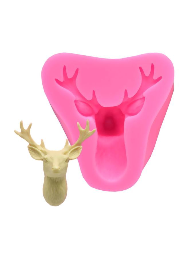 NIBEMINENT Deer Head Designed Bakeware Mould Pink 7x7.5x3.5centimeter - Image 3