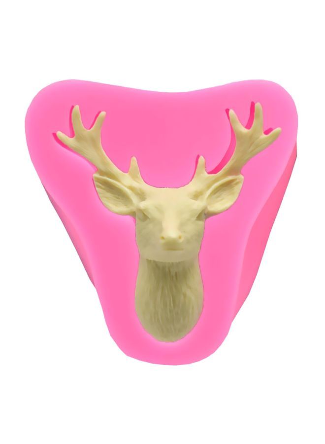 NIBEMINENT Deer Head Designed Bakeware Mould Pink 7x7.5x3.5centimeter - Image 2