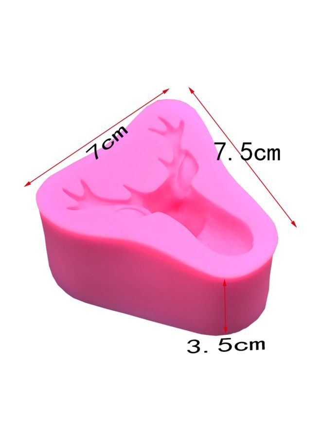 NIBEMINENT Deer Head Designed Bakeware Mould Pink 7x7.5x3.5centimeter - Image 4