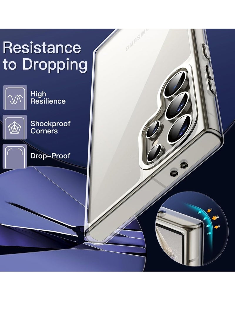 Case for Samsung Galaxy S24 Ultra 5G, Non-Yellowing Shockproof Bumper Protective Phone Cover, Anti-Scratch Hard PC Back (Clear) - Image 4