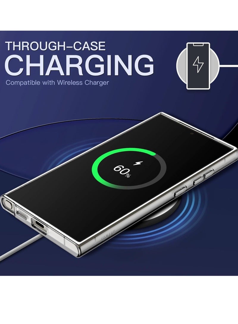 Case for Samsung Galaxy S24 Ultra 5G, Non-Yellowing Shockproof Bumper Protective Phone Cover, Anti-Scratch Hard PC Back (Clear) - Image 5