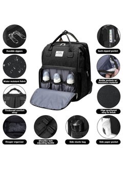 Happy Home Multifunctional Baby Diaper Bag Backpack with Portable Bassinet and Insulated Bottle Pockets  - Image 3