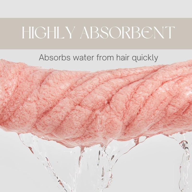 LCBD Microfiber Hair Towel Wrap for Kids, Pink Cat Dry Hair Cap Suck Water, Absorbent Quick Girls Boys Hair Drying Towel, Lightweight Bouncy Hat Headscarf - Image 4